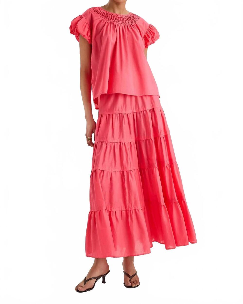NEW MERLETTE marisol bubble sleeve top in berry